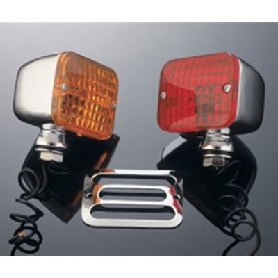 Mřížka pro světlo motocyklu Highway Hawk DEVIL'S EYES, chrom (1ks)